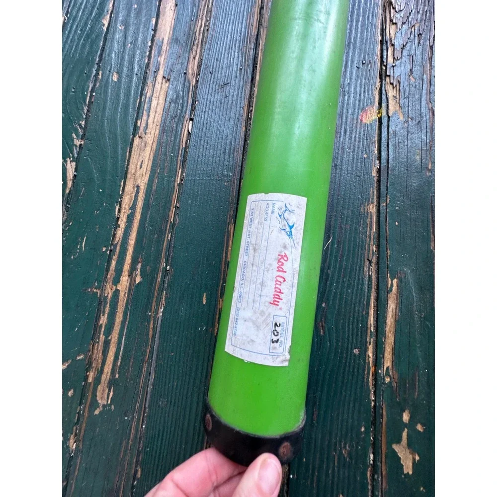 Vintage Rod Caddy Model 203 Fishing Rod Travel Storage Case Tube Green Chicago